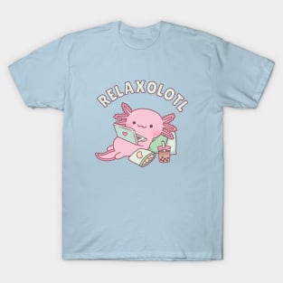 Cute Relax A Lot Axolotl Pun Funny T-Shirt